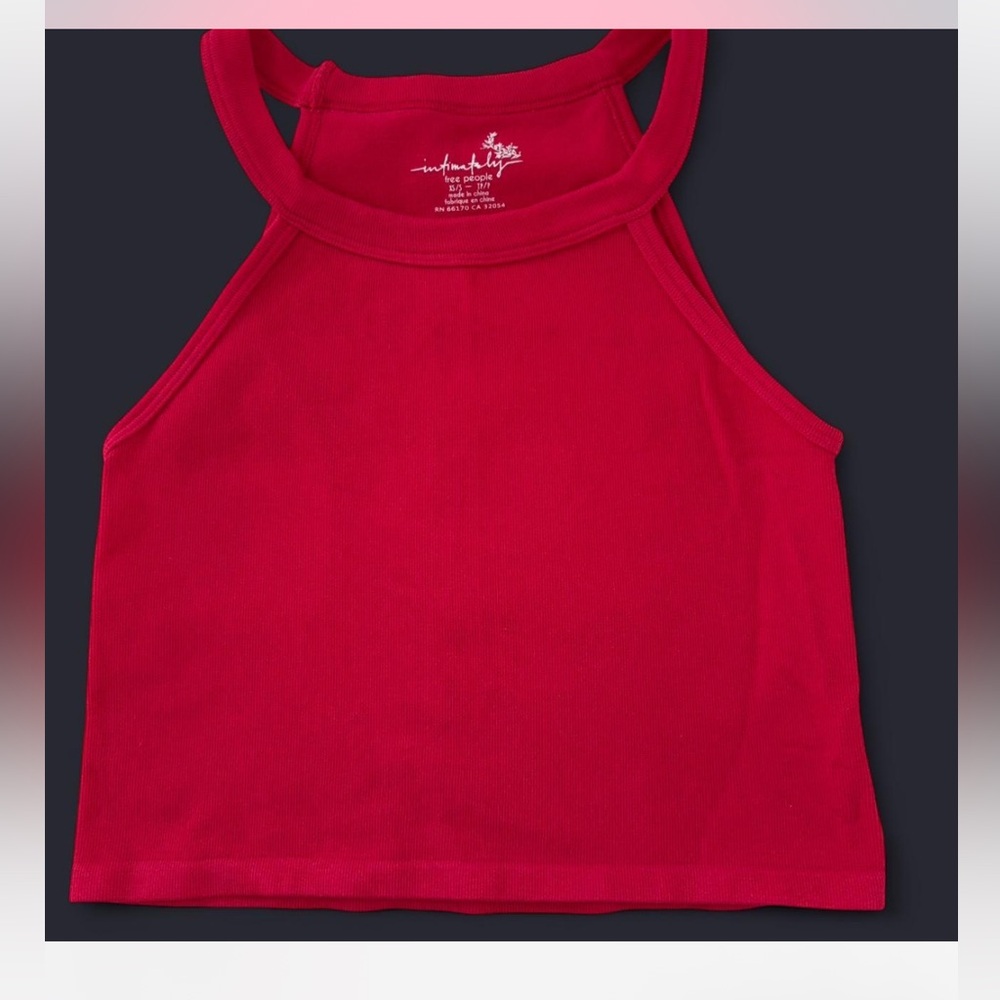 intimately Free People Red Racerback Crop Tank Top